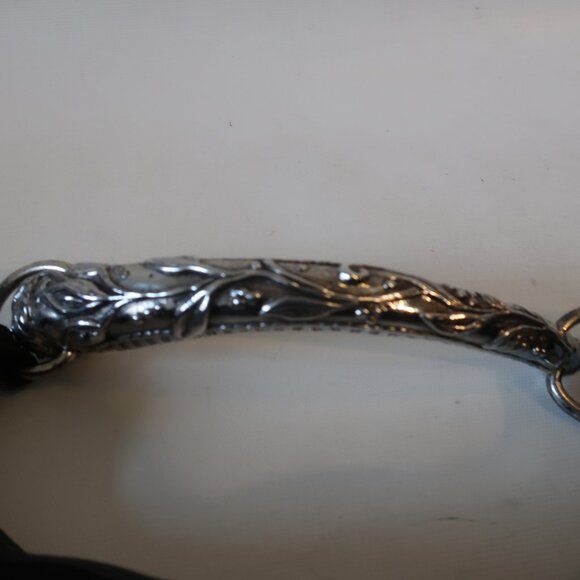 Authentic YSL Yves Saint Laurent Black Suede Mombasa Silver Horn Hobo Handbag - Picture 8 of 16